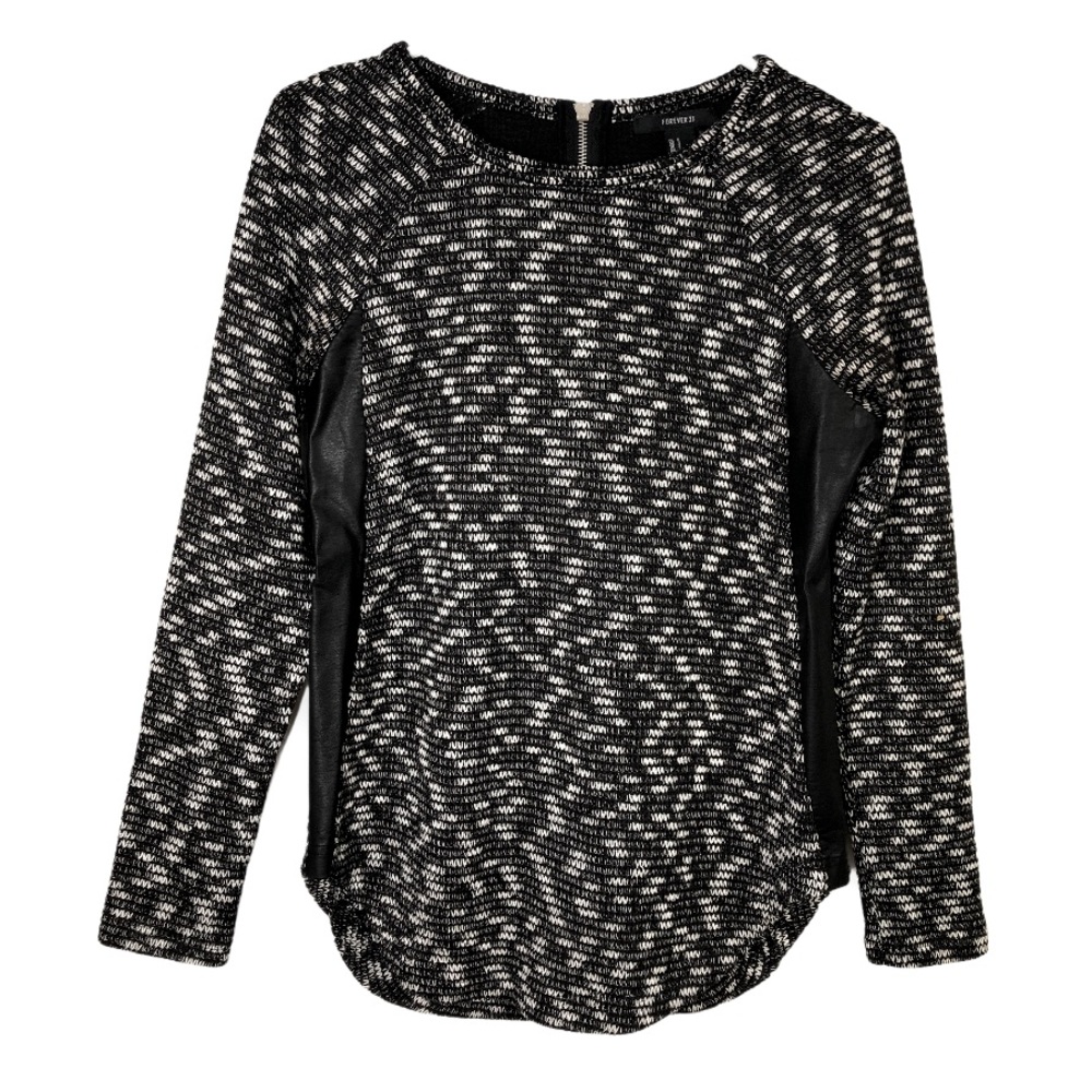 Forever21 Faux Leather Knit Sweater